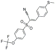 3-(4-METHYLTHIOPHENYL)-2-((4-(TRIFLUOROMETHOXY)PHENYL)SULFONYL)PROP-2-ENENITRILE