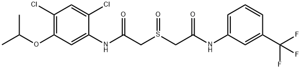 2-([2-(2,4-DICHLORO-5-ISOPROPOXYANILINO)-2-OXOETHYL]SULFINYL)-N-[3-(TRIFLUOROMETHYL)PHENYL]ACETAMIDE Struktur