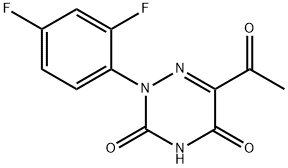 6-ACETYL-2-(2,4-DIFLUOROPHENYL)-1,2,4-TRIAZINE-3,5(2H,4H)-DIONE Struktur