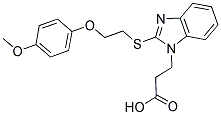 3-(2-([2-(4-METHOXYPHENOXY)ETHYL]THIO)-1H-BENZIMIDAZOL-1-YL)PROPANOIC ACID Struktur