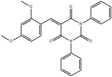 5-((2,4-DIMETHOXYPHENYL)METHYLENE)-1,3-DIPHENYL-1,3-DIAZAPERHYDROINE-2,4,6-TRIONE Struktur
