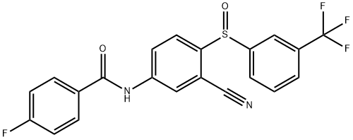 N-(3-CYANO-4-([3-(TRIFLUOROMETHYL)PHENYL]SULFINYL)PHENYL)-4-FLUOROBENZENECARBOXAMIDE Structure