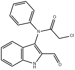 2-CHLORO-N-(2-FORMYL-1H-INDOL-3-YL)-N-PHENYLACETAMIDE Struktur