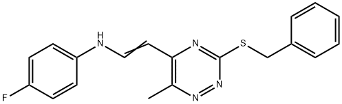 N-(2-[3-(BENZYLSULFANYL)-6-METHYL-1,2,4-TRIAZIN-5-YL]VINYL)-4-FLUOROANILINE Struktur