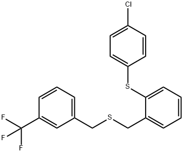 1-[(4-CHLOROPHENYL)SULFANYL]-2-(([3-(TRIFLUOROMETHYL)BENZYL]SULFANYL)METHYL)BENZENE Struktur