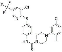 (4-(5-CHLORO-2-METHYLPHENYL)PIPERAZINYL)((4-(3-CHLORO-5-(TRIFLUOROMETHYL)(2-PYRIDYLTHIO))PHENYL)AMINO)METHANE-1-THIONE