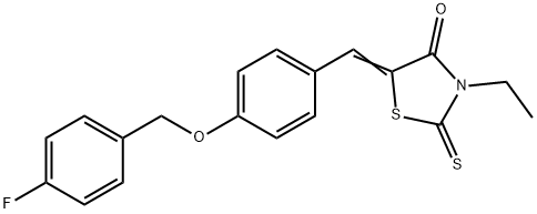 3-ETHYL-5-((4-[(4-FLUOROBENZYL)OXY]PHENYL)METHYLENE)-2-THIOXO-1,3-THIAZOLAN-4-ONE Struktur