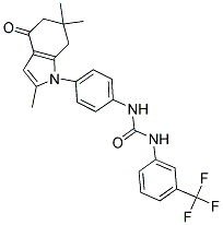 ((3-(TRIFLUOROMETHYL)PHENYL)AMINO)-N-(4-(2,6,6-TRIMETHYL-4-OXO(5,6,7-TRIHYDROINDOLYL))PHENYL)FORMAMIDE|