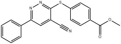 METHYL 4-[(4-CYANO-6-PHENYL-3-PYRIDAZINYL)SULFANYL]BENZENECARBOXYLATE Struktur