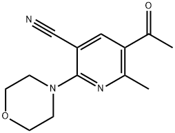 5-ACETYL-6-METHYL-2-MORPHOLINONICOTINONITRILE Struktur