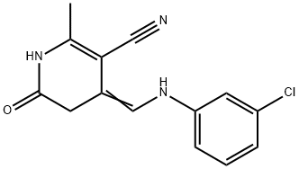 4-[(3-CHLOROANILINO)METHYLENE]-2-METHYL-6-OXO-1,4,5,6-TETRAHYDRO-3-PYRIDINECARBONITRILE Structure