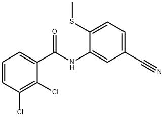2,3-DICHLORO-N-[5-CYANO-2-(METHYLSULFANYL)PHENYL]BENZENECARBOXAMIDE Struktur