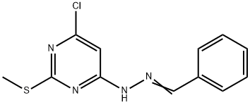 BENZENECARBALDEHYDE N-[6-CHLORO-2-(METHYLSULFANYL)-4-PYRIMIDINYL]HYDRAZONE Struktur