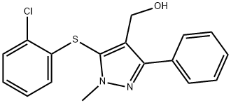 (5-[(2-CHLOROPHENYL)SULFANYL]-1-METHYL-3-PHENYL-1H-PYRAZOL-4-YL)METHANOL Structure