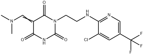 1-(2-([3-CHLORO-5-(TRIFLUOROMETHYL)-2-PYRIDINYL]AMINO)ETHYL)-5-[(DIMETHYLAMINO)METHYLENE]-2,4,6(1H,3H,5H)-PYRIMIDINETRIONE|