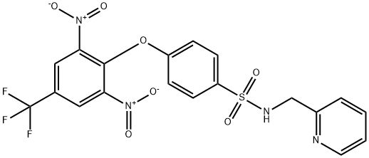4-[2,6-DINITRO-4-(TRIFLUOROMETHYL)PHENOXY]-N-(2-PYRIDINYLMETHYL)BENZENESULFONAMIDE Structure