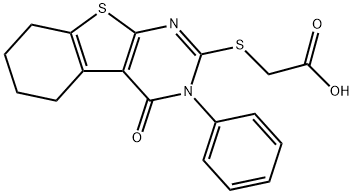(4-OXO-3-PHENYL-3,4,5,6,7,8-HEXAHYDRO-BENZO[4,5]-THIENO[2,3-D]PYRIMIDIN-2-YLSULFANYL)-ACETIC ACID Struktur