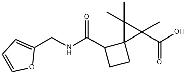 4-[(FURAN-2-YLMETHYL)-CARBAMOYL]-1,2,2-TRIMETHYL-SPIRO[2.3]HEXANE-1-CARBOXYLIC ACID Struktur