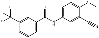 N-[3-CYANO-4-(METHYLSULFANYL)PHENYL]-3-(TRIFLUOROMETHYL)BENZENECARBOXAMIDE Structure
