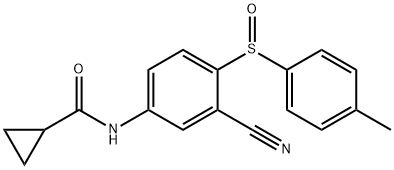 N-(3-CYANO-4-[(4-METHYLPHENYL)SULFINYL]PHENYL)CYCLOPROPANECARBOXAMIDE Struktur