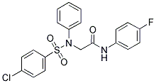2-([(4-CHLOROPHENYL)SULFONYL]ANILINO)-N-(4-FLUOROPHENYL)ACETAMIDE Struktur