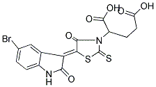 2-[(5Z)-5-(5-BROMO-2-OXO-1,2-DIHYDRO-3H-INDOL-3-YLIDENE)-4-OXO-2-THIOXO-1,3-THIAZOLIDIN-3-YL]PENTANEDIOIC ACID|