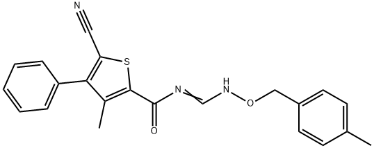 5-CYANO-3-METHYL-N-(([(4-METHYLBENZYL)OXY]IMINO)METHYL)-4-PHENYL-2-THIOPHENECARBOXAMIDE Struktur