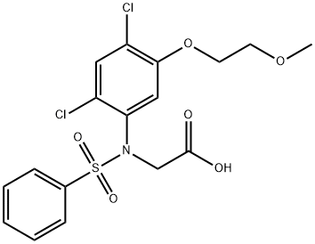 2-[2,4-DICHLORO-5-(2-METHOXYETHOXY)(PHENYLSULFONYL)ANILINO]ACETIC ACID Struktur
