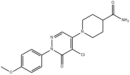 1-[5-CHLORO-1-(4-METHOXYPHENYL)-6-OXO-1,6-DIHYDRO-4-PYRIDAZINYL]-4-PIPERIDINECARBOXAMIDE Structure