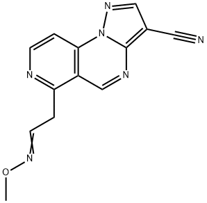 6-[2-(METHOXYIMINO)ETHYL]PYRAZOLO[1,5-A]PYRIDO[3,4-E]PYRIMIDINE-3-CARBONITRILE Struktur
