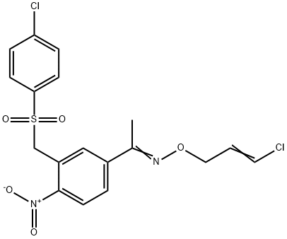 1-(3-([(4-CHLOROPHENYL)SULFONYL]METHYL)-4-NITROPHENYL)-1-ETHANONE O-(3-CHLORO-2-PROPENYL)OXIME Structure