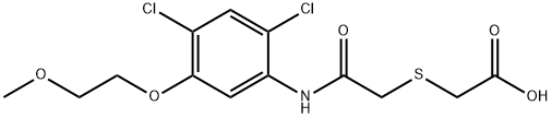 2-((2-[2,4-DICHLORO-5-(2-METHOXYETHOXY)ANILINO]-2-OXOETHYL)SULFANYL)ACETIC ACID Struktur