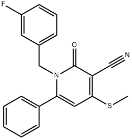 1-(3-FLUOROBENZYL)-4-(METHYLSULFANYL)-2-OXO-6-PHENYL-1,2-DIHYDRO-3-PYRIDINECARBONITRILE Structure