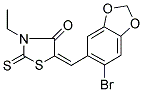 (5E)-5-[(6-BROMO-1,3-BENZODIOXOL-5-YL)METHYLENE]-3-ETHYL-2-THIOXO-1,3-THIAZOLIDIN-4-ONE Struktur