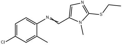 4-CHLORO-N-([2-(ETHYLSULFANYL)-1-METHYL-1H-IMIDAZOL-5-YL]METHYLENE)-2-METHYLANILINE|