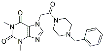 7-(2-(4-BENZYLPIPERAZIN-1-YL)-2-OXOETHYL)-1,3-DIMETHYL-1H-PURINE-2,6(3H,7H)-DIONE Struktur