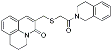2,3-DIHYDRO-6-[[2-OXO-2-(1,2,3,4-TETRAHYDROISOQUINOLIN-2-YL)ETHYLTHIO]METHYL]-(1H,5H)-BENZO[IJ]QUINOLIZIN-5-ONE Struktur