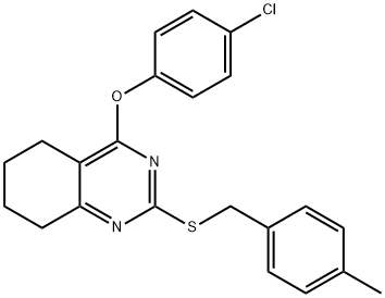 4-(4-CHLOROPHENOXY)-2-[(4-METHYLBENZYL)SULFANYL]-5,6,7,8-TETRAHYDROQUINAZOLINE Struktur
