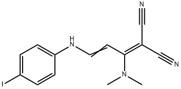 2-[1-(DIMETHYLAMINO)-3-(4-IODOANILINO)-2-PROPENYLIDENE]MALONONITRILE Struktur