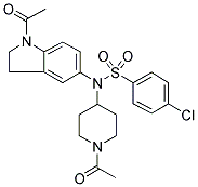 N-(1-ACETYL-2,3-DIHYDRO-(1H)-INDOL-5-YL)-N-(1-ACETYLPIPERIDIN-4-YL)-4-CHLOROBENZENESULPHONAMIDE