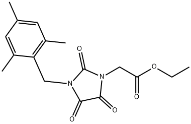 ETHYL 2-[3-(MESITYLMETHYL)-2,4,5-TRIOXO-1-IMIDAZOLIDINYL]ACETATE Struktur