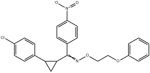 [2-(4-CHLOROPHENYL)CYCLOPROPYL](4-NITROPHENYL)METHANONE O-(2-PHENOXYETHYL)OXIME Struktur