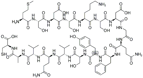 H-MET-SER-ASP-SER-LYS-SER-ASP-GLY-GLN-PHE-TYR-SER-VAL-GLN-VAL-ALA-(CYS)-OH Structure