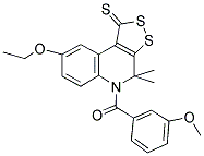8-ETHOXY-5-(3-METHOXYBENZOYL)-4,4-DIMETHYL-4,5-DIHYDRO-1H-[1,2]DITHIOLO[3,4-C]QUINOLINE-1-THIONE Structure