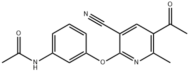 N-(3-[(5-ACETYL-3-CYANO-6-METHYL-2-PYRIDINYL)OXY]PHENYL)ACETAMIDE Struktur
