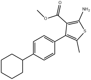 2-AMINO-4-(4-CYCLOHEXYL-PHENYL)-5-METHYL-THIOPHENE-3-CARBOXYLIC ACID METHYL ESTER Struktur