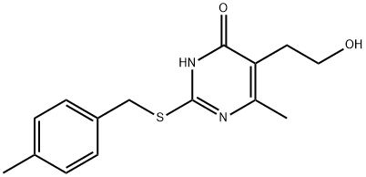 5-(2-HYDROXYETHYL)-6-METHYL-2-[(4-METHYLBENZYL)SULFANYL]-4(3H)-PYRIMIDINONE Struktur
