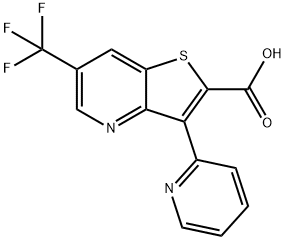 3-(2-PYRIDINYL)-6-(TRIFLUOROMETHYL)THIENO[3,2-B]PYRIDINE-2-CARBOXYLIC ACID Struktur