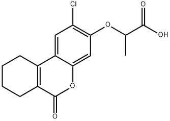 2-(2-CHLORO-6-OXO-7,8,9,10-TETRAHYDRO-6H-BENZO[C]CHROMEN-3-YLOXY)-PROPIONIC ACID Structure