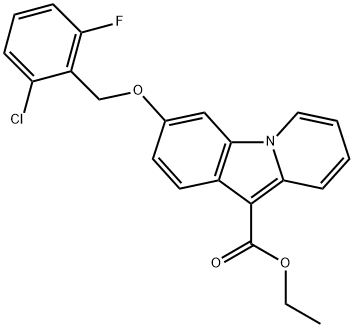 ETHYL 3-[(2-CHLORO-6-FLUOROBENZYL)OXY]PYRIDO[1,2-A]INDOLE-10-CARBOXYLATE Struktur